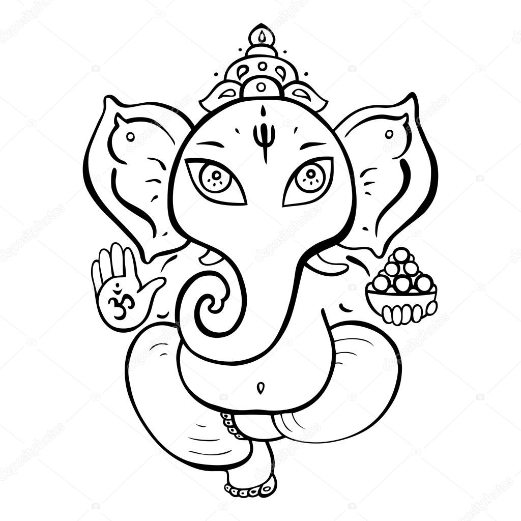 Hindu God Ganesha. Stock Illustration by ©katyaulitina #47247575