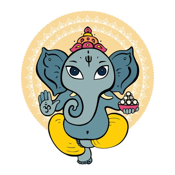 Dios hindú Ganesha . — Vector de stock