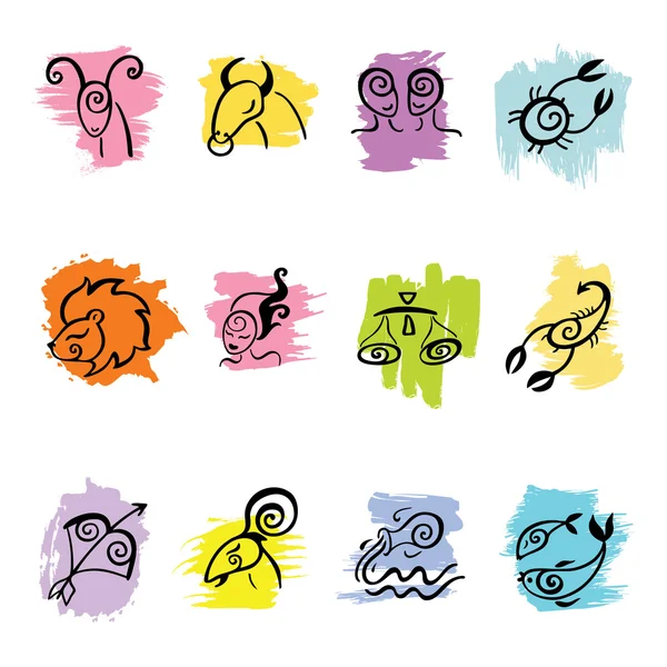 Horoscope. Ensemble du zodiaque . — Image vectorielle