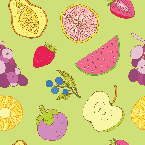 Fondo de frutas sin costura — Vector de stock