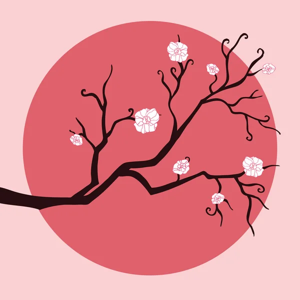 Branche en fleurs . — Image vectorielle
