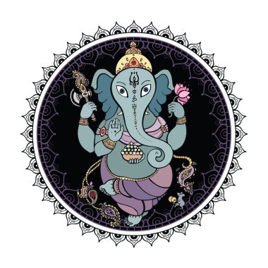 Lord ganesha el çizilen illüstrasyon.