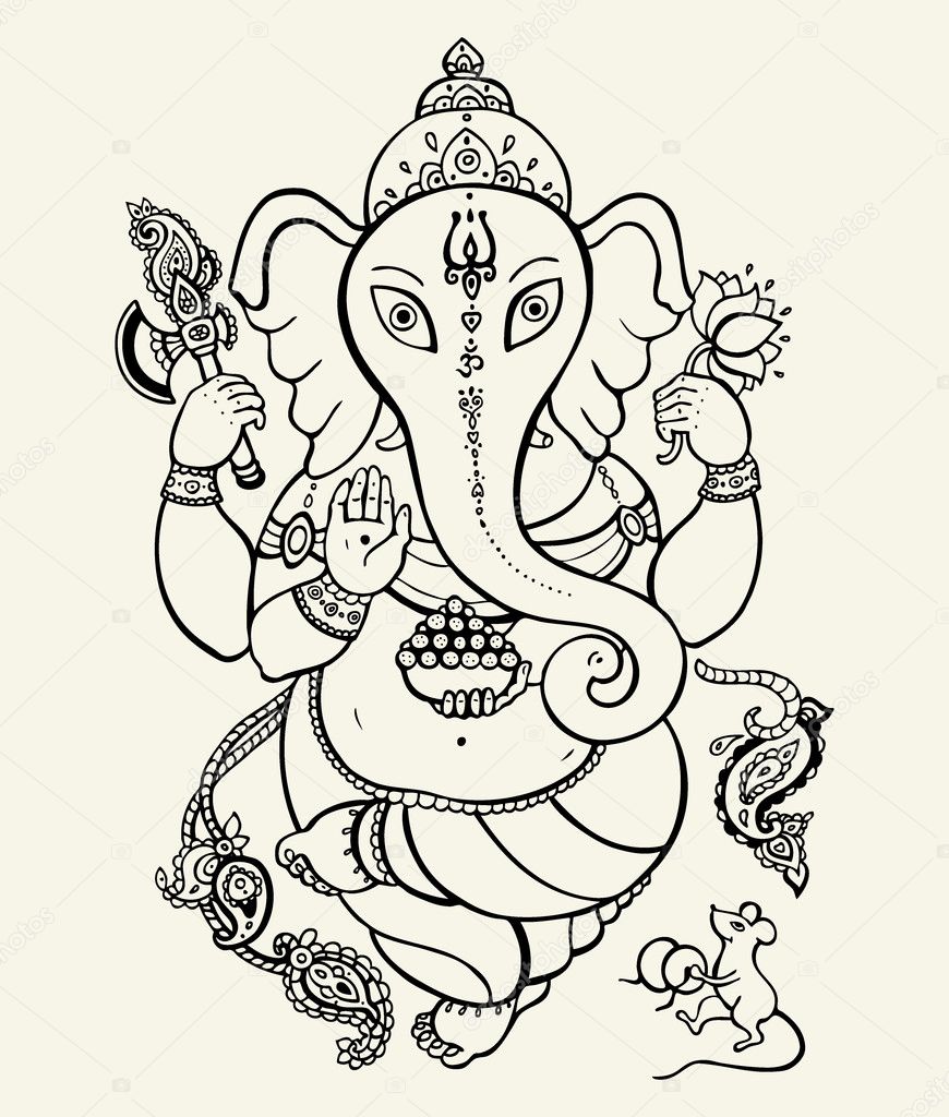 Lord Ganesha. — Stock Vector © katyaulitina #51672933