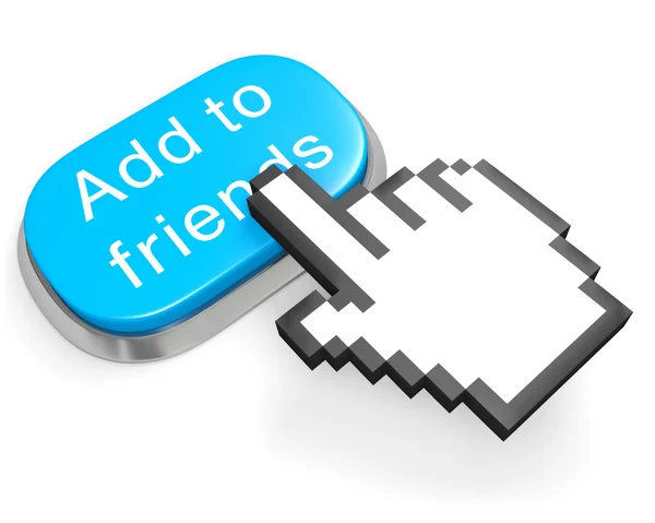Button Add to friends and hand cursor — Stock Photo, Image