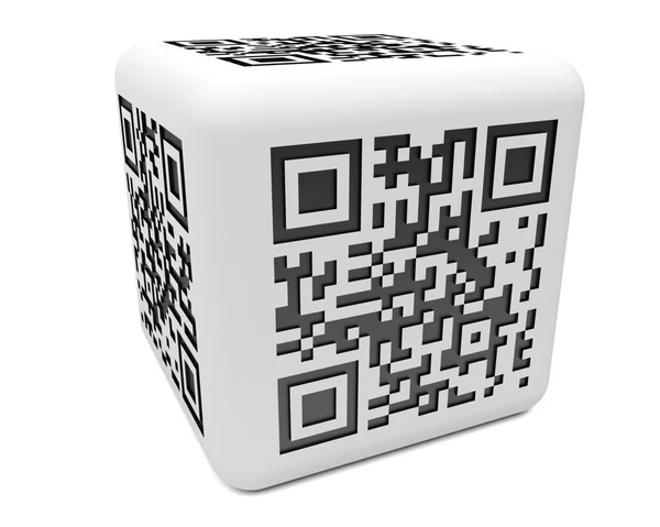 Monochromatic QR cube — Stock Photo, Image