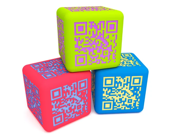 Colorful QR cubes 3 — Stock Photo, Image