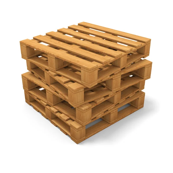 Four pallets stack — Stock Photo, Image