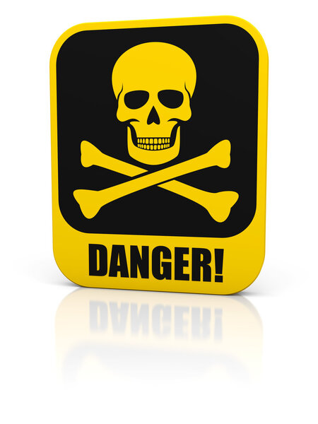 Skull danger sign