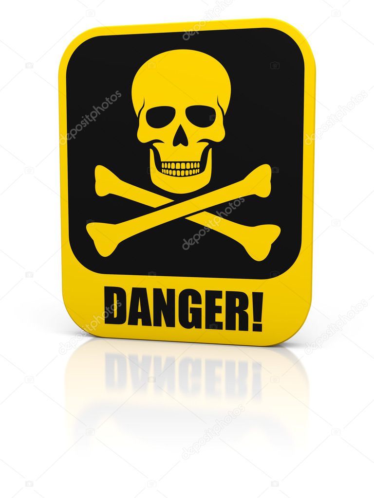 Skull danger sign