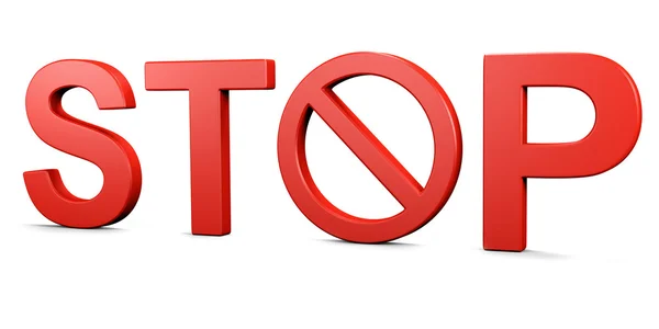 Stopp-Text Verbotsschild — Stockfoto