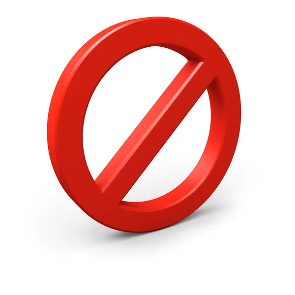 Red round forbidden symbol — Stock Photo, Image