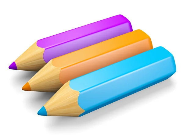 Crayons bleu, orange, violet — Photo