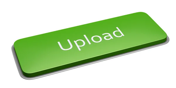 Retângulo verde botão de upload — Fotografia de Stock
