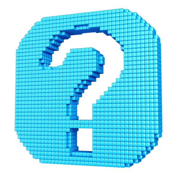 Blue help icon made of cubes — Stock Photo, Image