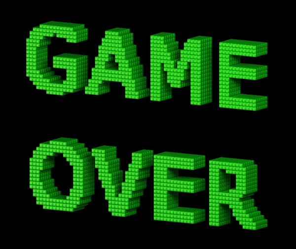 GAME OVER green text 2 — Stock Photo, Image