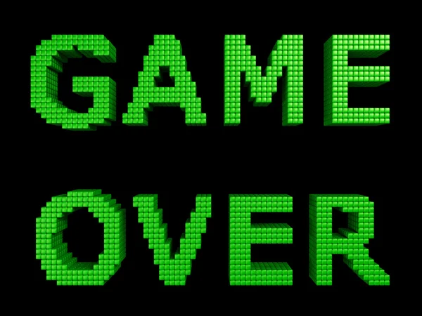 GAME OVER green text 1 — Stock Photo, Image