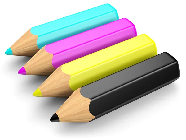 CMYK pencil concept — Stockfoto