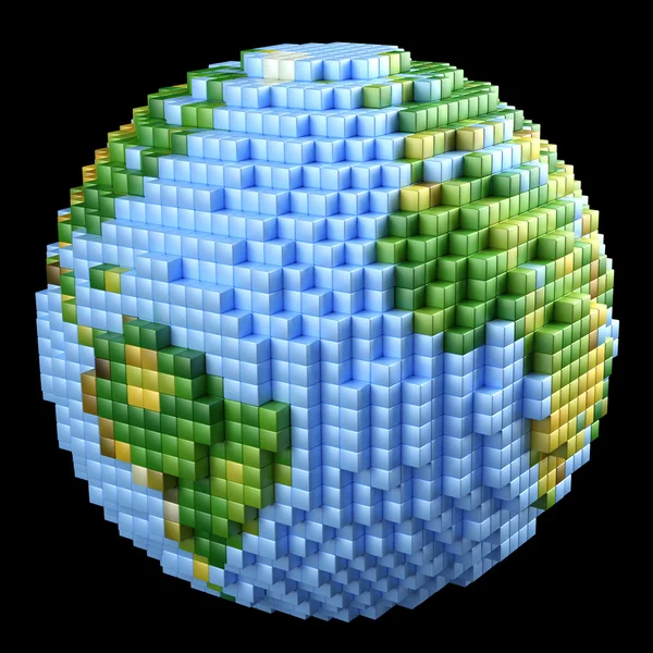 Pixelated Earth — стоковое фото