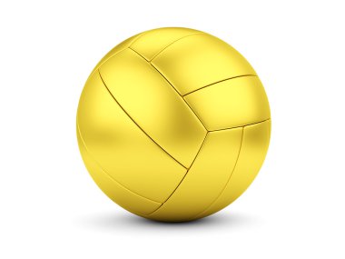 Golden soccerball on white closeup clipart