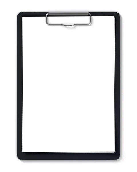 用紙の空白のシートを使用して黒クリップボード — ストック写真