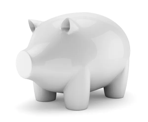 Caixa de dinheiro porquinho branco — Fotografia de Stock