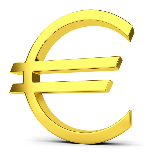 Golden euro sign isolated on white — Stock Photo, Image