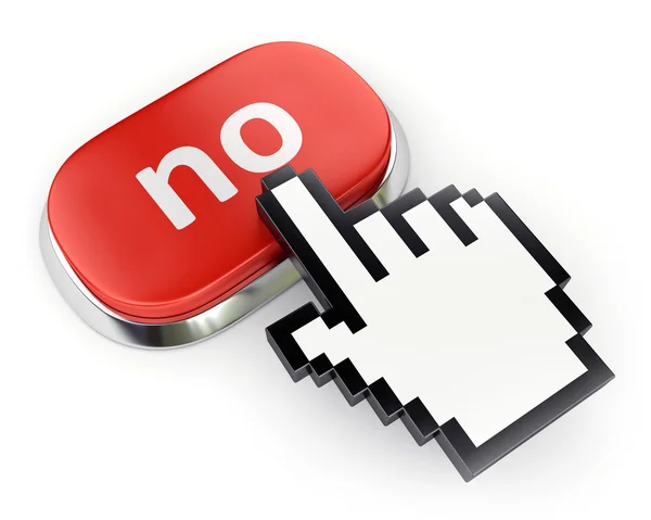 Voting no button with hand cursor — Stock Photo, Image