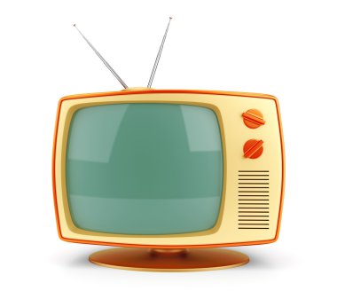 Sarı vintage tv seti