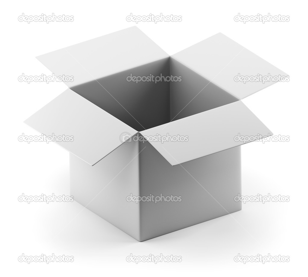 Open empty white box