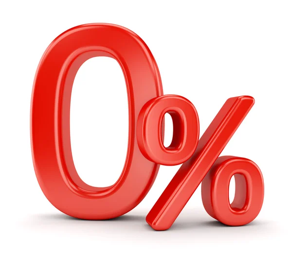 Símbolo zero por cento — Fotografia de Stock