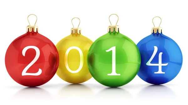 2014 New year christmas balls — Stock Photo, Image