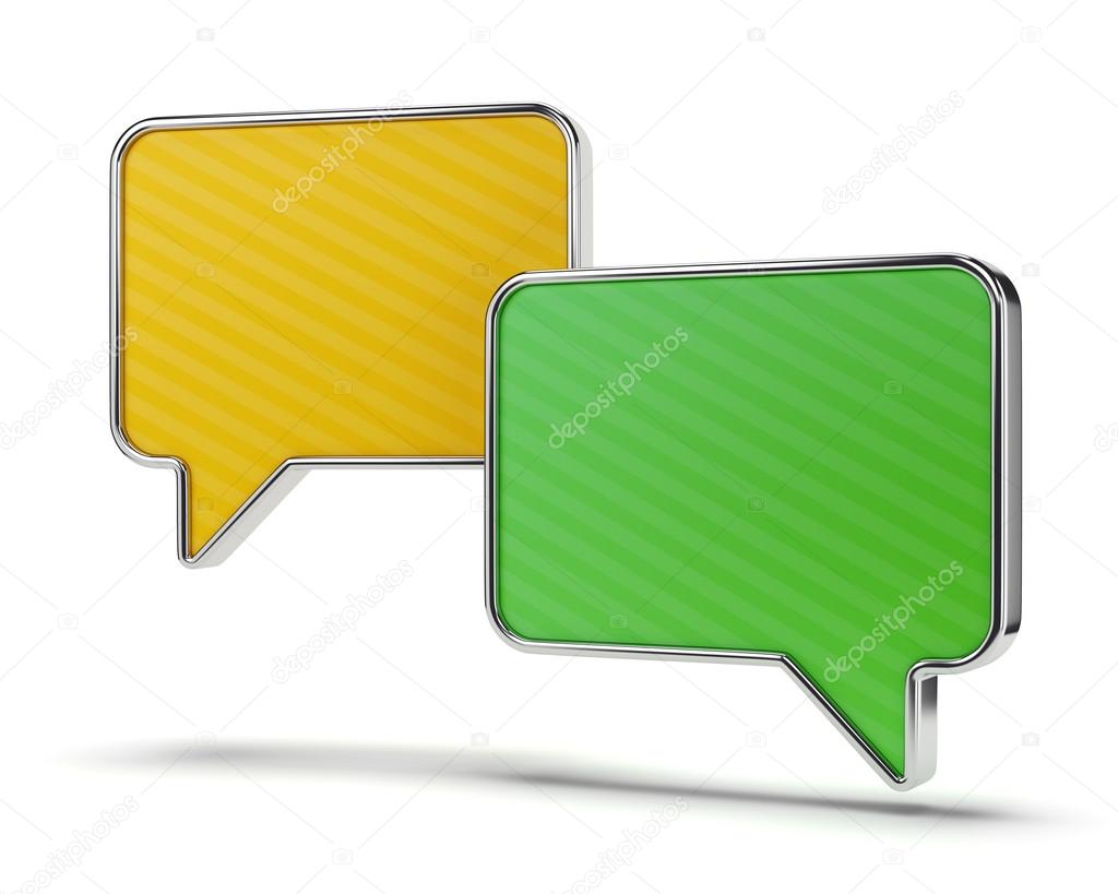Green and yellow speech bubbles