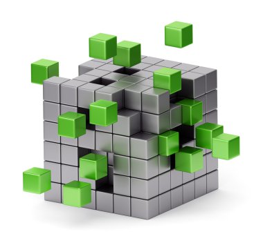 Assembling cube concept clipart