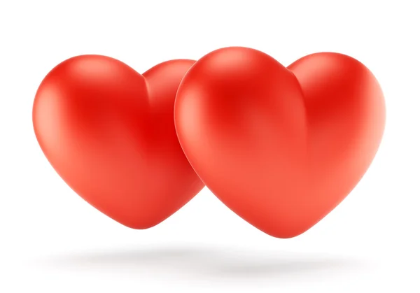 Two red hearts illustration — Stock Photo, Image