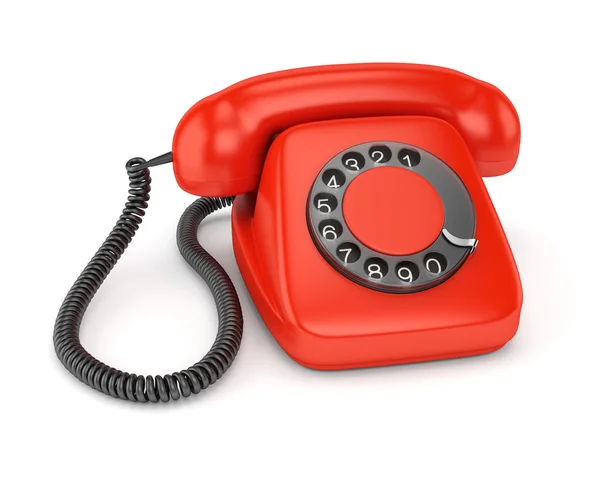 Rosso vecchio stile telefono — Foto Stock