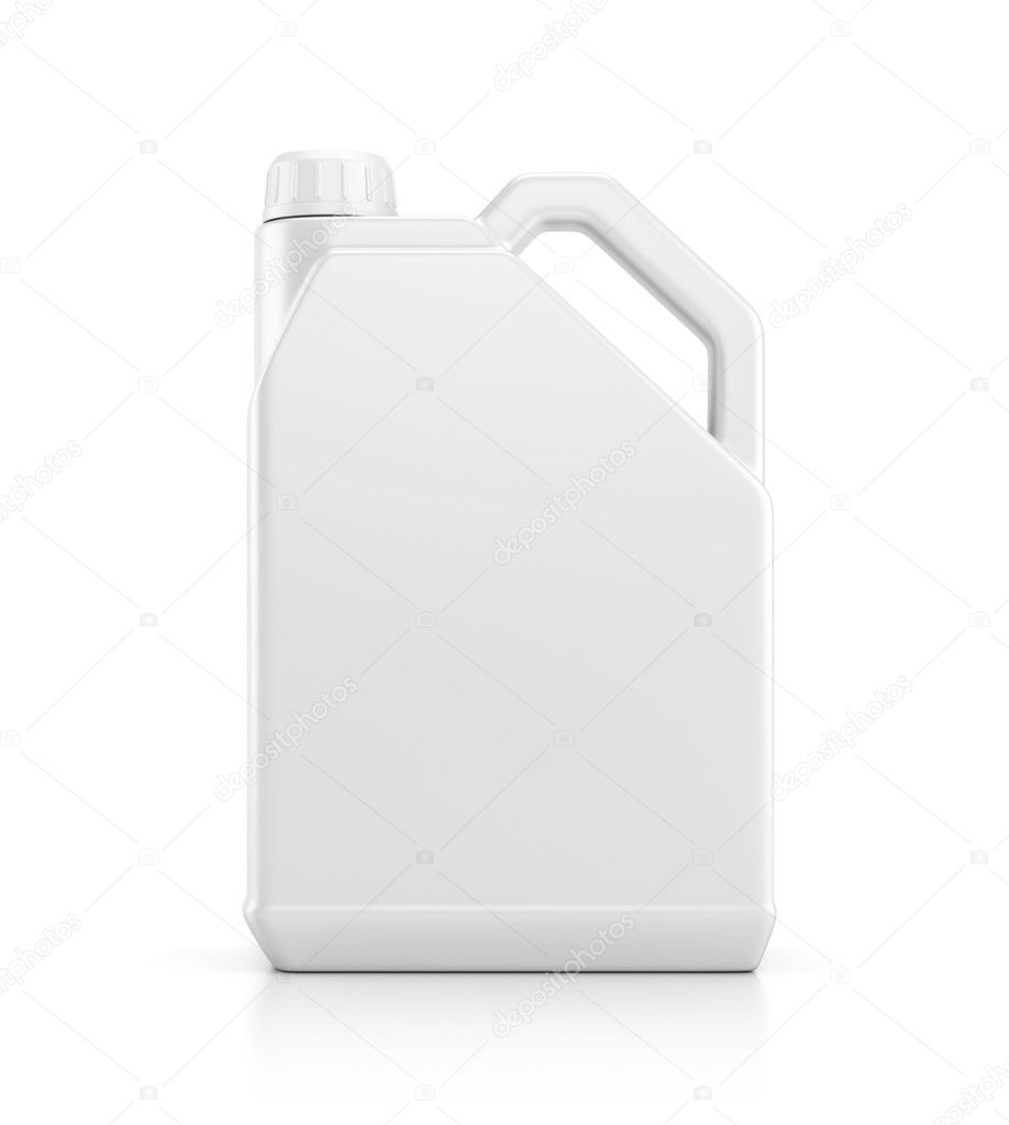 Plastic canister isolated on white