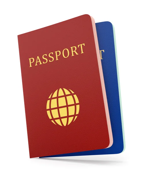 Two passports isolaed on white — Stock Photo, Image
