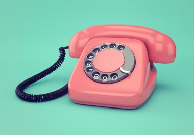 pembe retro telefon