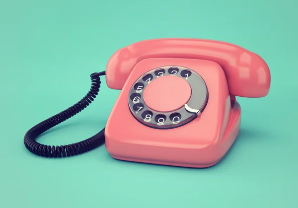 Rózsaszín retro telefon — Stock Fotó