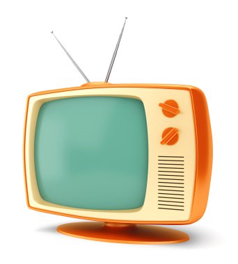 Beyaz Vintage televizyonu