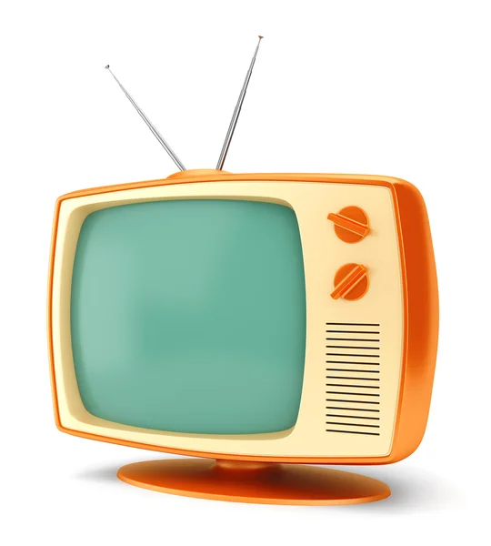 Beyaz Vintage televizyonu — Stok fotoğraf
