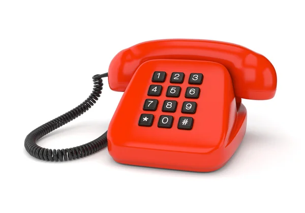 红色复古电话 — 图库照片