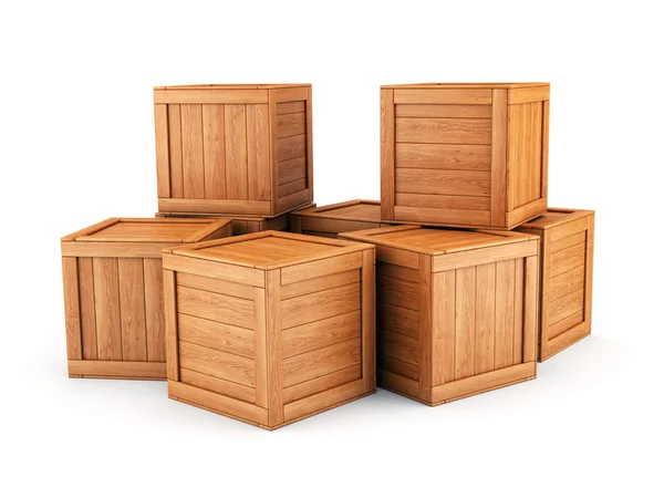 Wooden boxes group — Stock Photo, Image