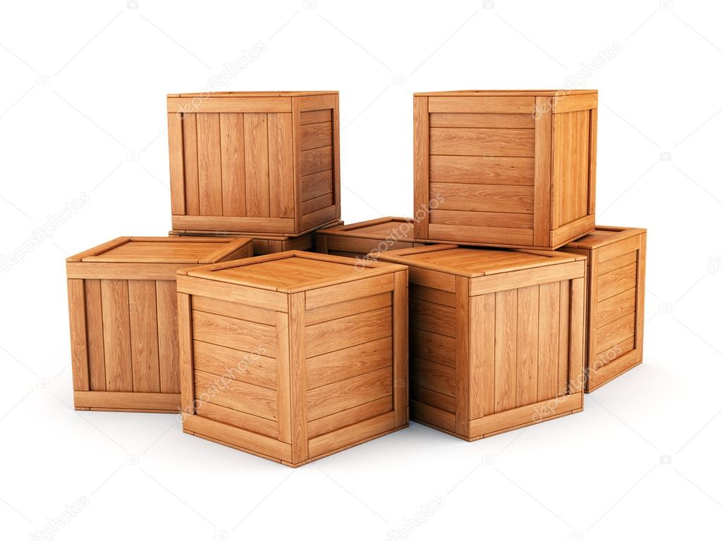 Wooden boxes group