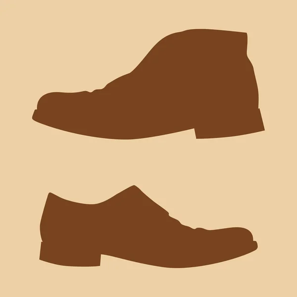 Ícone de dois contornos de sapatos masculinos — Vetor de Stock