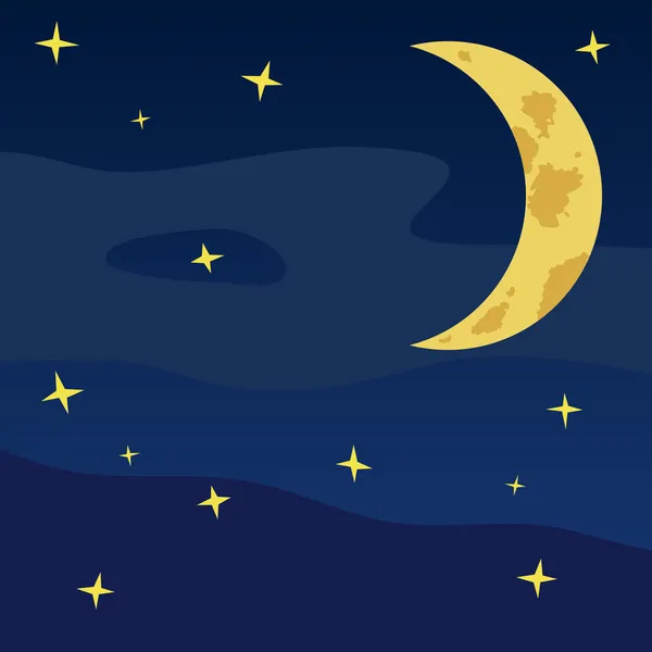 Nuit lunaire — Image vectorielle