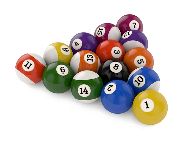 Pool balls triangle group — Stock Photo, Image