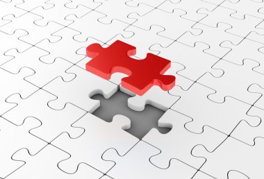 bulmacalar montaj: kırmızı benzersiz öğe