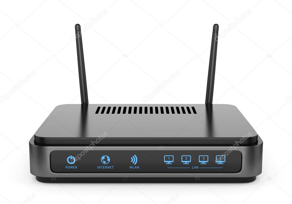 Black wi-fi router