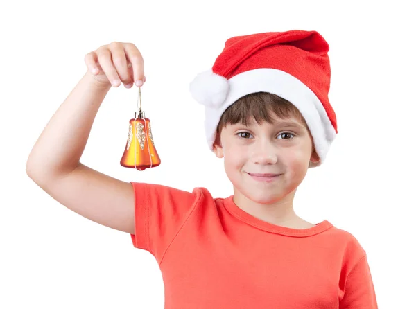 Meisje in de hoed van de Kerstman — Stockfoto